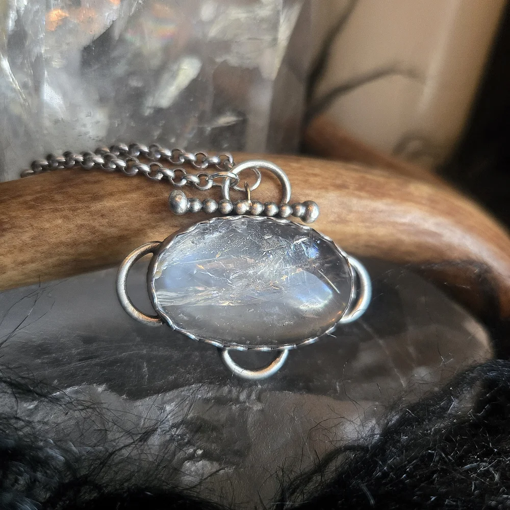 Crystal Quartz Oval Dewdrop Necklace - Picture 3 of 3